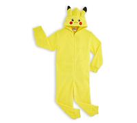 Pokémon Pyjama Combinaison Garçon et Ado avec Capuche Pikachu, Grenouillère Hiver en Polaire Douce, Combinaison de Nuit (11-12 Ans, Jaune Pikachu)