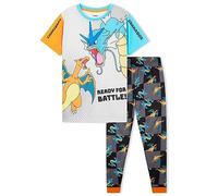 Pokémon Pyjama Enfant Garcon, Ensembles de Pyjama Garçon, Vêtements Enfant Ado 4-14 Ans Pikachu Dracaufeu Gengar (Gris/Noir, 11-12 Ans)