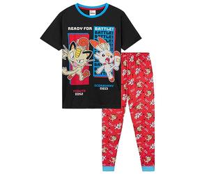 Pokémon Pyjama Enfant Garcon, Ensembles de Pyjama Garçon, Vêtements Enfant Ado 4-14 Ans Pikachu Dracaufeu Gengar (Noir/Rouge, 6-7 Ans)