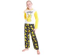 Pokemon Pyjama Fille Pikachu Evoli Ensemble de Pyjama Fille Ado 5-14 Ans Idée Cadeau BBF Meilleure Amie (Pyjama Long, 13-14 Ans)