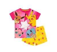 Pokémon Pyjama Fille | Pikachu Pyjama | Vêtement de Nuit Fille Évoli, Multicolore 8-9 Ans