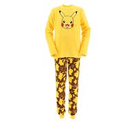 Pokémon Pyjama Garçon, Ensemble 2 Pièces T-Shirt et Pantalon Long en Polaire Douce Pyjama Pikachu, Tailles 10 à 16 Ans (FR/ES, Âge, 14 Ans, Taille Normale, Jaune)