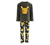 Pokémon Pyjama Garçon, Ensemble 2 Pièces T-Shirt et Pantalon Long, Motif Pikachu Pyjama en Polaire Douce, Taille 8 Ans | Vert