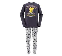Pokémon, Pyjama Long, Garçon (FR/ES, Âge, 16 Ans, Taille Normale, Noir)