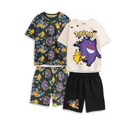 Pokémon Pyjama Pikachu Ectoplasma et Dracaufeu Multicolore pour garçon, Lot de 2 pièces, Manches Courtes et Jambes Courtes | Vêtements de Nuit à imprimé Graphique | Vêtements de Nuit pour Enfants