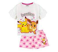 Pokémon Pyjama Pikachu & Eevee à Manches Longues ou Courtes Pyjamas Filles 6-7 Ans