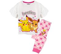 Pokémon Pyjama Pikachu & Eevee à Manches Longues ou Courtes Pyjamas Filles 7-8 Ans