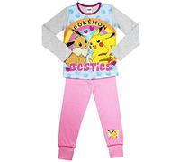 Pokémon Pyjama pour Fille - Vêtements de Nuit avec Personnage de Joueur de Jeu, Ensemble de 2 pièces, Rose/Gris, 7-8 Ans