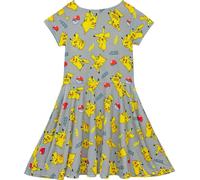 Pokemon - Robe à jupe évasée pour fille manches courtes NS7489 (116) (Gris)
