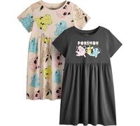 Pokemon - Robe pour fille(pack de 2) NS8721 (116) (Gris foncé/marron clair)