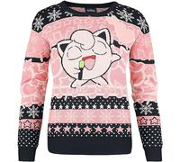 Pokémon Rondoudou Femme Pull de Noël Rose/Noir XL 55% Polyacrylique, 45% Coton Large
