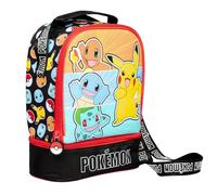Pokémon Sac à déjeuner isotherme pour enfants | Boîte à déjeuner thermique réutilisable Pokémon | 2 compartiments avec doublure en aluminium | Sac à déjeuner portable pour l'école, les voyages et le