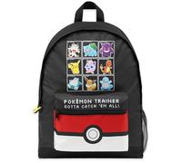 Pokémon Sac à Dos Enfant, Cartable Scolaire Garcon Fille Pikachu Evoli Pokeball (Noir/Rouge)
