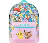 Pokémon Sac à Dos Enfant, Cartable Scolaire Garcon Fille Sac Pikachu Evoli Sac Ecole CP Primaire Voyage 39 cm Idée Cadeau Enfant Ado Cartable Officiel (Rose)
