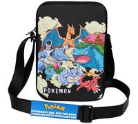 Pokémon Sac Bandoulière Enfant et Ado Sac Pikachu Enfant Gengar Petit Sac à Main pour Shopping Voyage École Accessoire Cadeau Enfant (20x14x6cm, Noir)