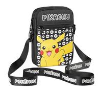 Pokemon Sac Bandoulière Sacoche Enfant Petit Sac Crossbody Bag Multipoches Enfant Ado Idée Cadeau Pikachu Evoli (Noir/Jaune Pikachu)