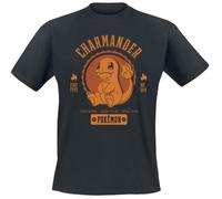 Pokémon Salamèche Homme T-Shirt Manches Courtes Noir S 100% Coton Regular/Coupe Standard