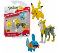 Pokemon Sélection Battle Figures | Ensemble de 3 Figurine d'action de Jeu, Chiffres du Jeu:Pikachu. Gobou & Fulgudog