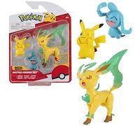 Pokemon Sélection Battle Figures | Ensemble de 3 Figurine d'action de Jeu, Chiffres du Jeu:Pikachu. Okéoké & Phyllali, (38227)