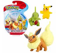 Pokemon Sélection Battle Figures | Ensemble de 3 Figurine d'action de Jeu, Chiffres du Jeu:Pyroli. Embrylex & Pikachu