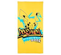 Pokémon Serviette de bain 70 x 140 cm, motif Pikachu, pour enfants, garçons, grande serviette de bain pour plage, piscine, vacances