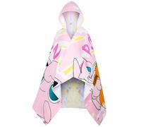 Pokémon Serviette de Bain Enfant et Ado à Capuche Poncho Piscine Coton Absorbant Anime Peignoir de Bain Enfant Piscine Douche Plage Vacances (Violet, 6-14 Ans)