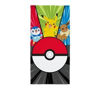 Serviette officielle Pokémon pour enfants | Toucher super doux, motif uni avec Pikachu, Pokeball | Parfait pour la maison, le bain, la plage et la piscine | Taille unique 70 cm x 140 cm