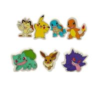 Pokémon Set de 7 Gommes à Effacer - Pikachu, Évoli, Salamèche, Carapuce, Bulbizarre, Miaouss et Ectoplasma - Fournitures Scolaires Pokémon pour Enfants