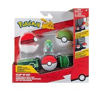 Pokémon Belt Set-Figurine de Combat Bulbasaur de 5,1 cm Clip 'N' Go + Nest Ball et Pokéball Accessoires, PKW3160, Ensemble Ceinture Bisasam, Moyen