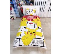 Pokemon Set Lit Simple Housse de Couette 140x200cm, Taie 100% Coton Réversible
