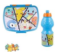Pokémon - Set repas scolaire 2 pièces avec boîte à goûter et gourde en plastique pour enfants - Pikachu