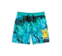 Pokémon Short de Bain tie-Dye Bleu Pikachu | Vêtements de Plage pour garçons avec Taille élastique à Cordon | Maillots de Bain Classiques de Dessin animé | Je Dois Les Attraper Tous - 10-11 Ans
