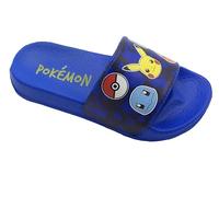 Pokémon, Sliders pour garçons ou filles, tongs, sandales de piscine, bleu taille 4 UK, 37 EU