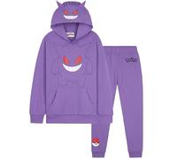 Pokémon Survêtement Enfant Garcon, Ensemble Jogging 2 Pièces avec Sweat a Capuche et Pantalon Survetement, Cadeau Garçon (7-8 Ans, Violet Gengar)