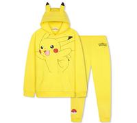 Pokémon Survêtement Enfant Garcon, Ensemble Jogging 2 Pièces avec Sweat a Capuche et Pantalon Survetement, Cadeau Anime (4-5 Ans, Jaune Pikachu)