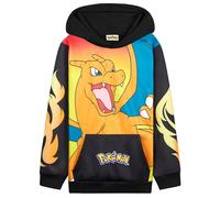 Pokémon Sweats à Capuche Garçon Pull Pikachu Sweat Shirt Enfant Longue avec Poche Kangourou Vetement Garcon Cadeau Enfant Ado (9-10 Ans, Noir/Orange Charizard)