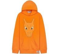 Pokemon Sweat à Capuche Garçon Ado, Pull Manga avec Poche Kangourou et Capuche, Pikachu Gengar Charizard Eevee, Cadeau Anime (4-5 Ans, Orange Charizard)