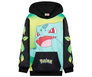 Pokémon Sweat à Capuche Garçon Ado, Pull Manga avec Poche Kangourou et Capuche, Pikachu Gengar Charizard Eevee, Cadeau Anime (9-10 Ans, Noir/Jaune Bulbizarre)