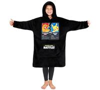 Pokémon Pull Plaid Enfant Pikachu Dracaufeu, Sweat Oversize en Polaire, Poncho Plaid Chaud, Enfant Ado Taille Unique (Noir Dracaufeu Pikachu)