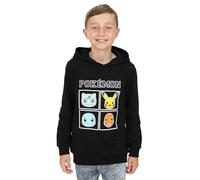 Pokémon Sweat à capuche pour garçon et fille en coton 100 % noir pour enfants, Noir , 12-13 ans