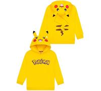 Pokémon Sweat, Hoodie Pikachu pour Garçon avec Oreilles 3D, Pull Enfant Garcon en Coton, Sweats Enfants Pikachu, Jaune 8-9 Ans