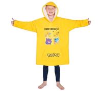 Pokémon Sweats à Capuche Garçon Pull Plaid Enfant Poncho Plaid Oversize en Polaire Pikachu Enfant Ado Taille Unique (Jaune)