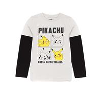 Pokemon T-Shirt Boys Kids Skather Vêtements Gris Pikachu Game Top 4-5 Ans