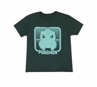 Pokemon T-shirt Bulbasaur de loisirs pour garçons/filles, Vert foncé, 5-6 ans