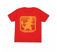 Pokemon T-shirt Charmander rétro pour garçons/filles, rouge, 5-6 ans