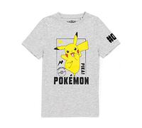 Pokémon T-Shirt Garçons Kids Pikachu Caractère Jeu Gris Sleeve Sleeve Haut 13-14 Ans