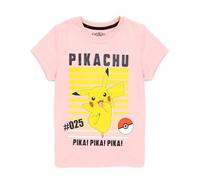 Pokémon T-Shirt Girls Kids Pikachu Caractère Jeu à Manches Courtes Rose Top 13-14 Ans
