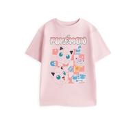 Pokémon T-Shirt Graphique Rose à Manches Courtes Jigglypuff Girls | Haut à col Rond avec Personnage de Dessin animé | T-Shirt Streetwear Enfant | Produits dérivés