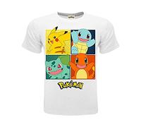 Pokémon T-shirt original blanc 4 personnages Pikachu officiel T-shirt enfant garçon - Blanc - 12-13 ans