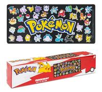 Pokémon Tapis de Souris Grand sous Main Bureau Pikachu Clavier de Jeu pour PC Portable Antidérapant Tapis Souris 80x35cm Cadeau Enfant (Noir)